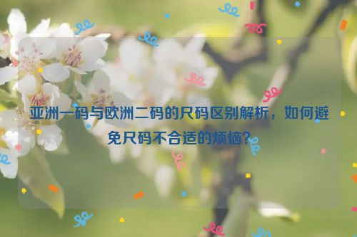 亚洲一码与欧洲二码的尺码区别解析，如何避免尺码不合适的烦恼？