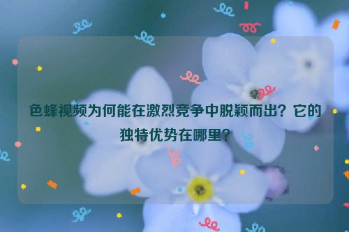 色蜂视频为何能在激烈竞争中脱颖而出？它的独特优势在哪里？